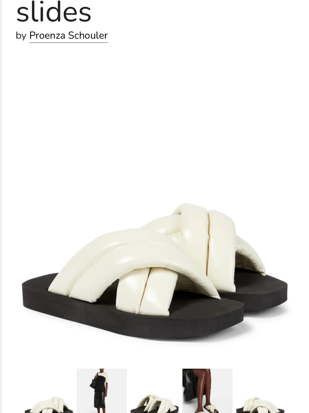 Proenza Schouler Cream Padded Knot Slide Sandals size 7 - Picture 2 of 4